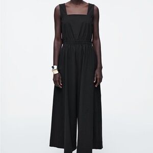 COS Black Wide-Leg Jumpsuit with Square Neckline